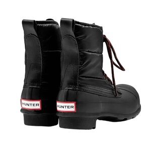 Hunter Black Lace Up Boots